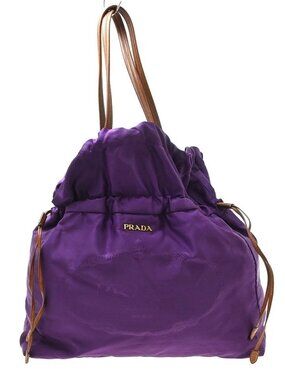 Prada Purple Khaki Nylon Handbag